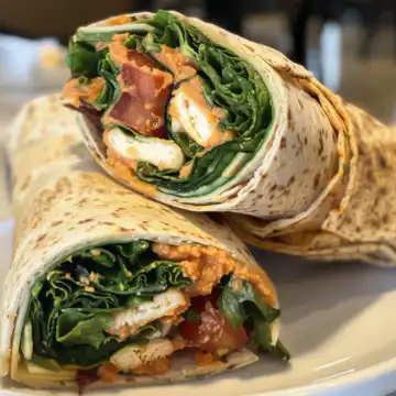 Hummus and Veggie Wrap taken with iphone 15 pro max --iw 2 --ar 4:5 --v 6.0 --raw