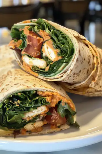 Hummus and Veggie Wrap taken with iphone 15 pro max --iw 2 --ar 4:5 --v 6.0 --raw