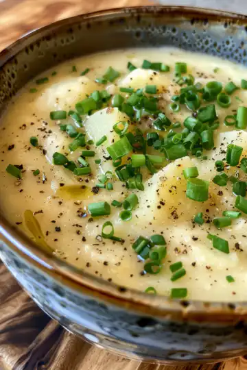 Instant Pot Potato Soup taken with iphone 15 pro max --iw 2 --ar 4:5 --v 6.0 --raw