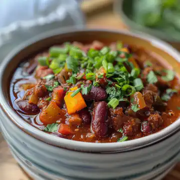 Instant Pot Vegan Chili taken with iphone 15 pro max --iw 2 --ar 4:5 --v 6.0 --raw
