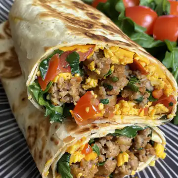 Italian Sausage Breakfast Wraps taken with iphone 15 pro max --iw 2 --ar 4:5 --v 6.0 --raw