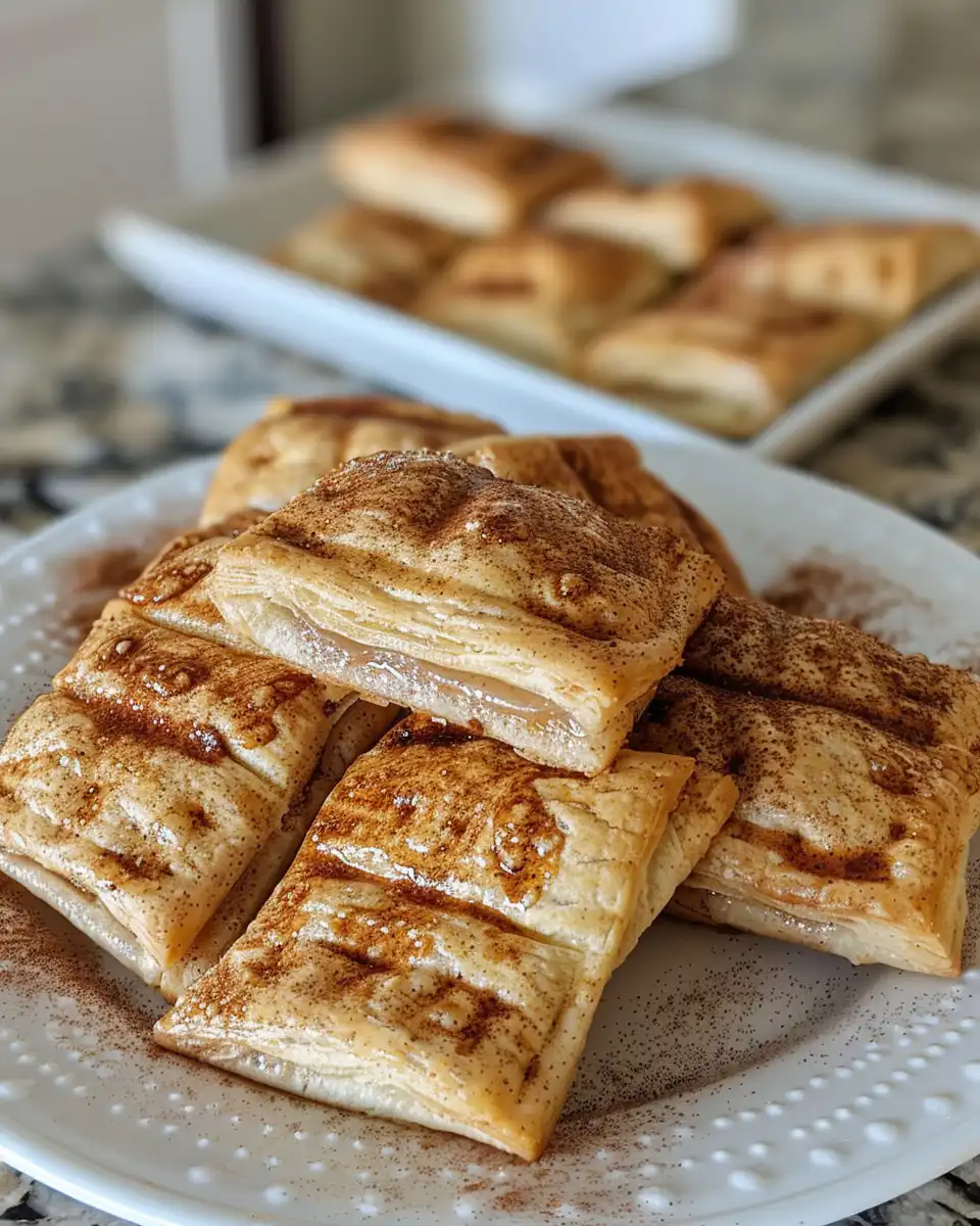 Mini brown sugar cinnamon sourdough toaster strudels steaming hot
