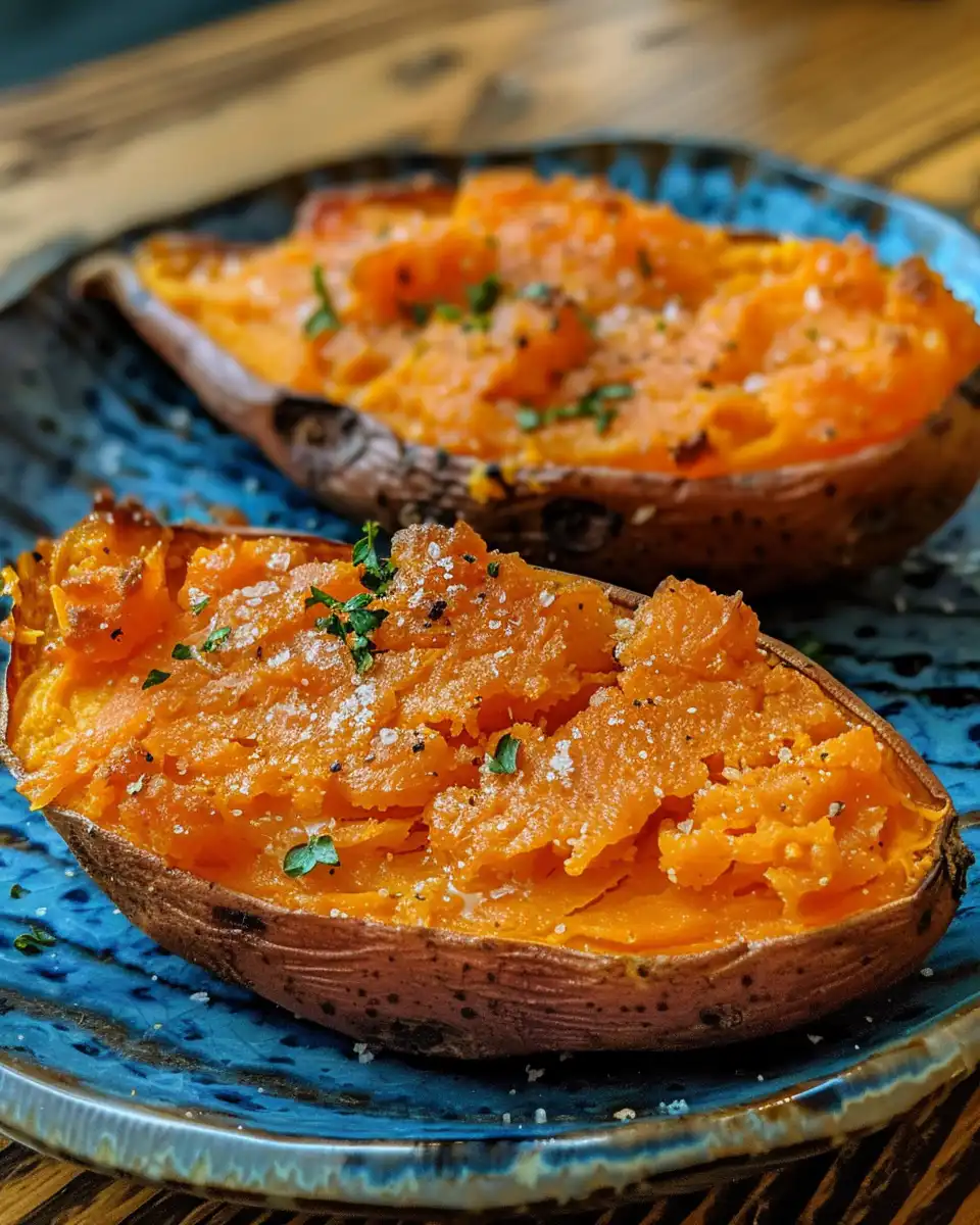 Ingredients for baking sweet potatoes including olive oil and kosher salt