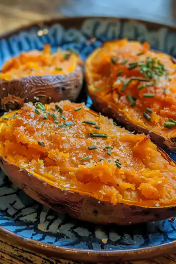 Oven Baked Sweet Potato taken with iphone 15 pro max --iw 2 --ar 4:5 --v 6.0 --raw