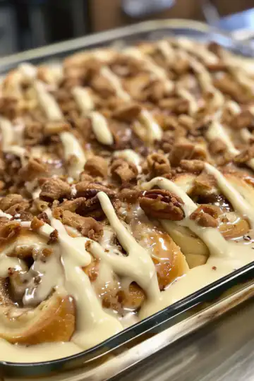 Overnight Cinnamon Roll Casserole taken with iphone 15 pro max --iw 2 --ar 4:5 --v 6.0 --raw