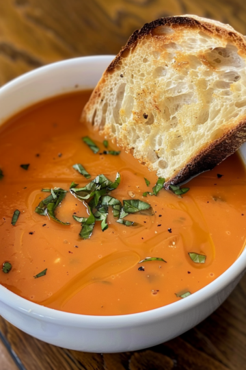 Panera Tomato Soup Copycat taken with iphone 15 pro max --iw 2 --ar 4:5 --v 6.0 --raw