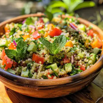 Quinoa Salad For Summer taken with iphone 15 pro max --iw 2 --ar 4:5 --v 6.0 --raw