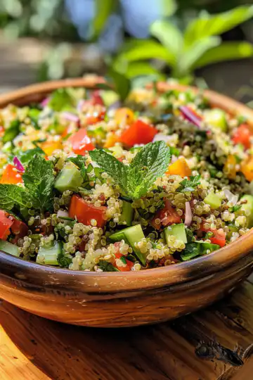 Quinoa Salad For Summer taken with iphone 15 pro max --iw 2 --ar 4:5 --v 6.0 --raw