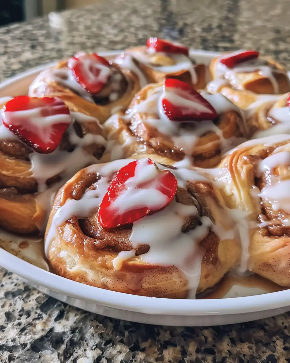 Ingredients including fresh strawberries and cinnamon for pressure cooker cinnamon rolls