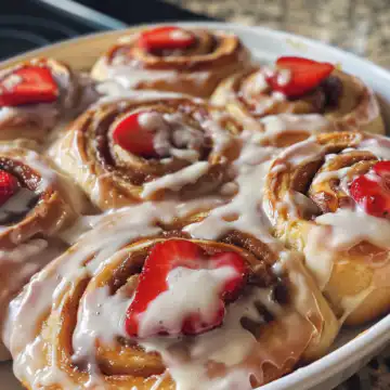 Strawberry Cinnamon Rolls taken with iphone 15 pro max --iw 2 --ar 4:5 --v 6.0 --raw