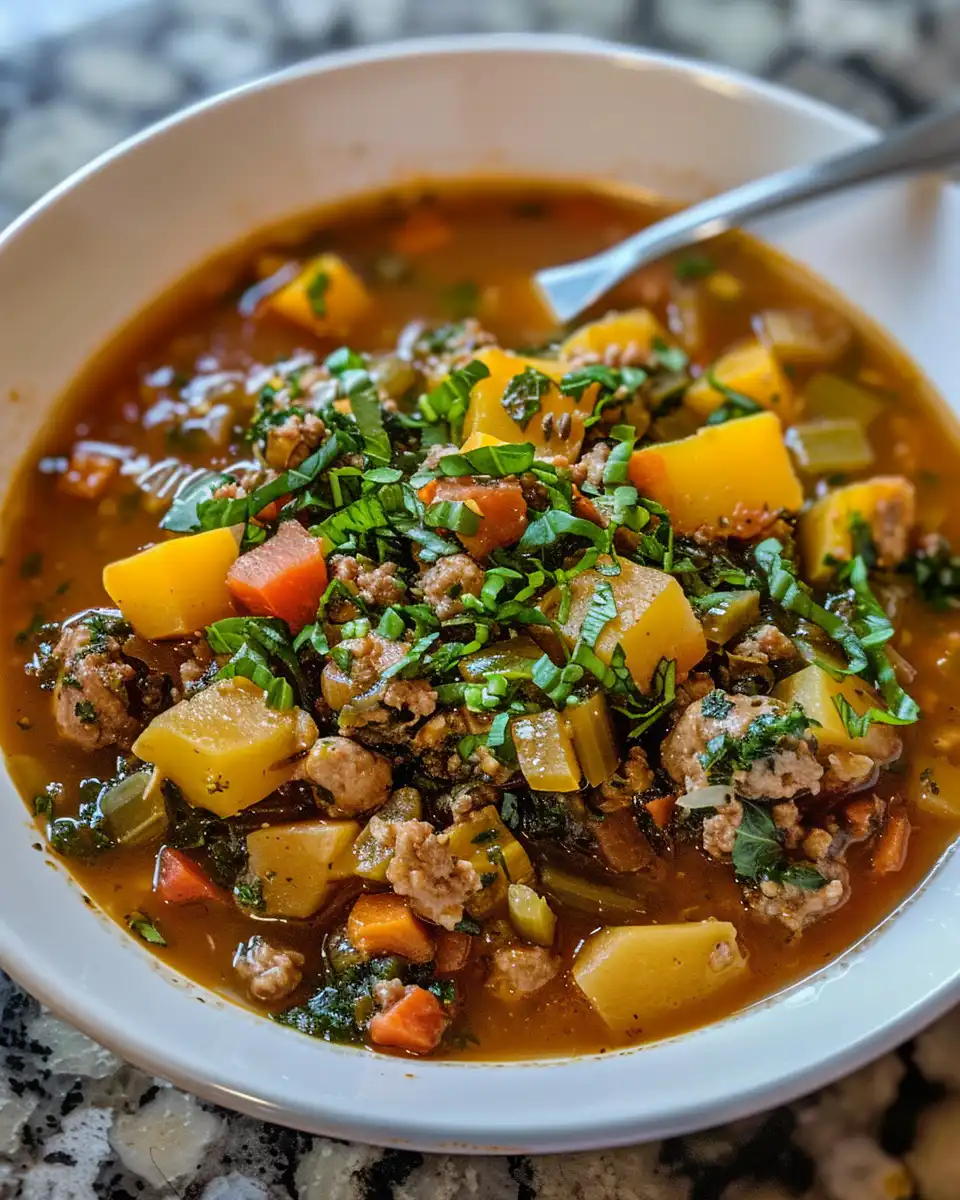 Pressure cooker sizzling with sausage and summer squash stew