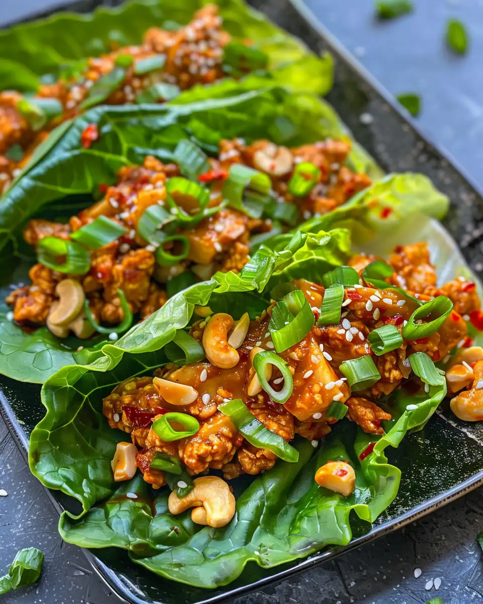 Sweet and spicy cashew chili lettuce wraps fresh and ready