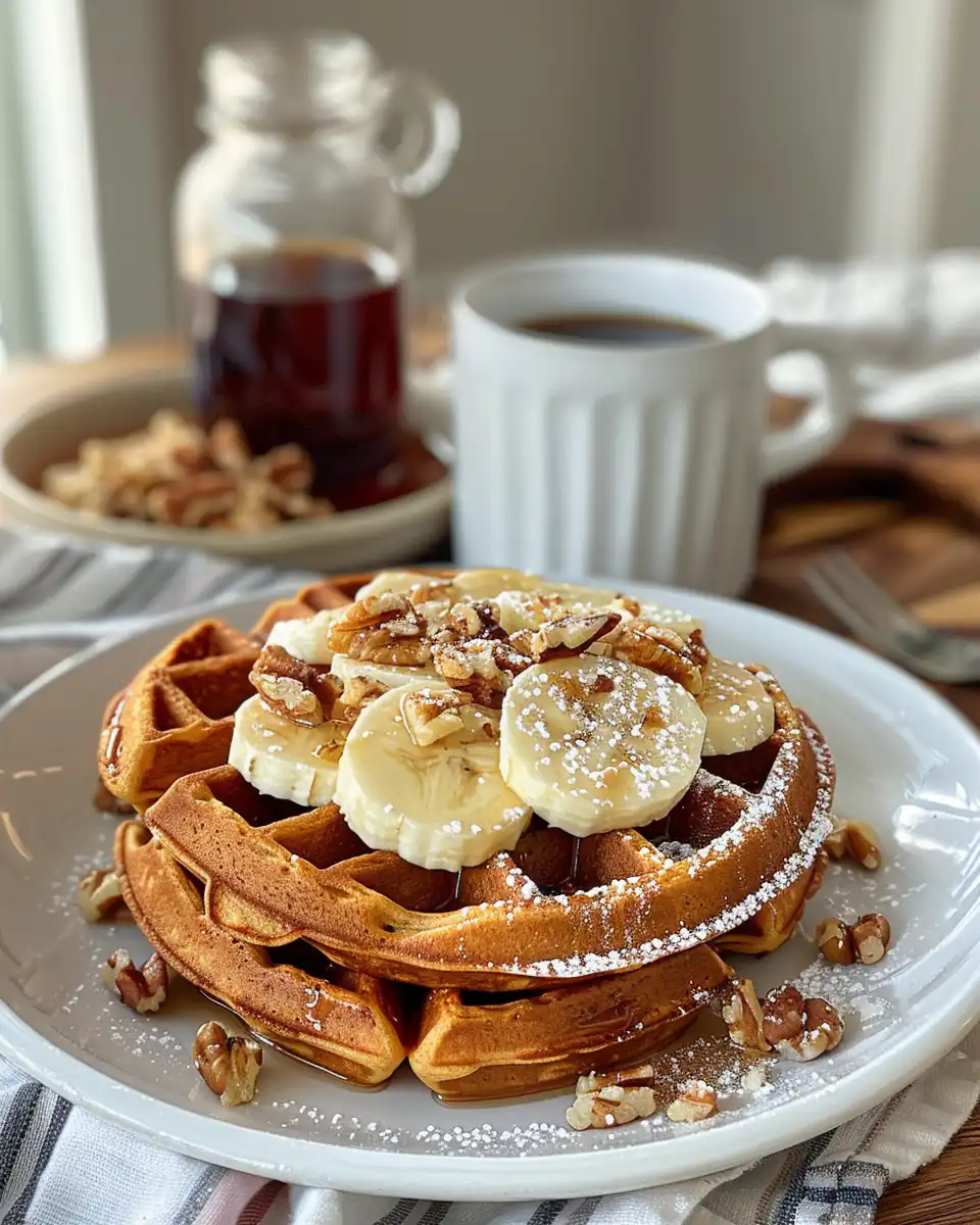 Ingredients for sweet potato waffles laid out on a kitchen counter