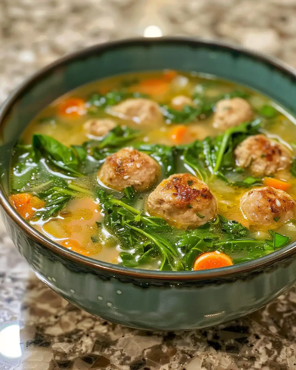 Fresh ingredients for Vegan Italian Wedding Soup including vegetables and herbs displayed