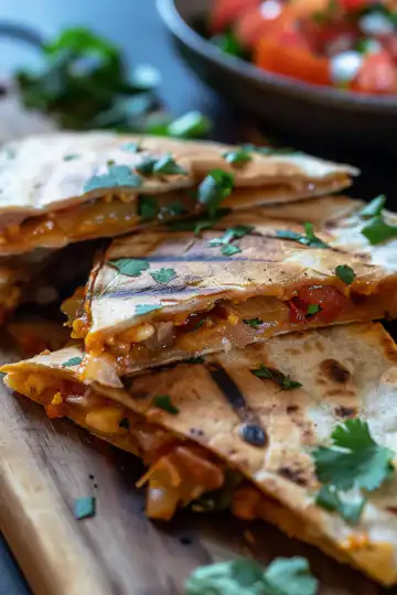 Vegan Sheet Pan Quesadillas taken with iphone 15 pro max --iw 2 --ar 4:5 --v 6.0 --raw