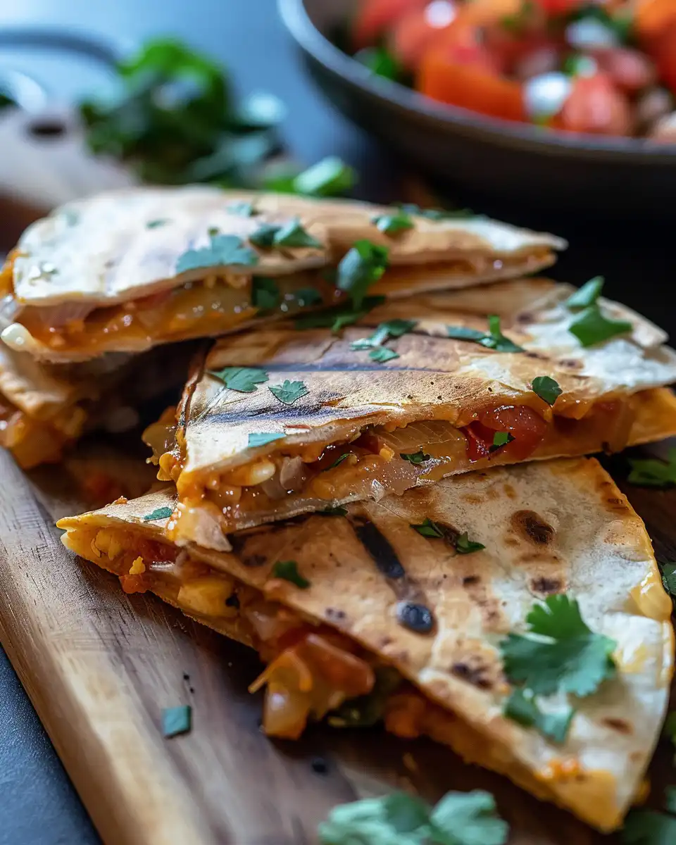 Vegan sheet pan quesadillas cooking in oven