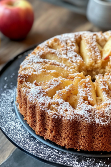 Vegan Spiced Apple Butter Cake taken with iphone 15 pro max --iw 2 --ar 4:5 --v 6.1 --raw