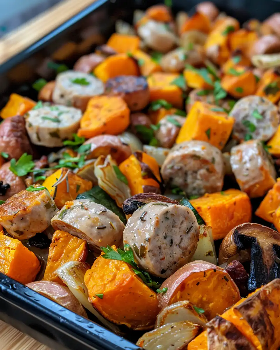 Vegan sausage and sweet potato bake fresh out of the pressure cooker