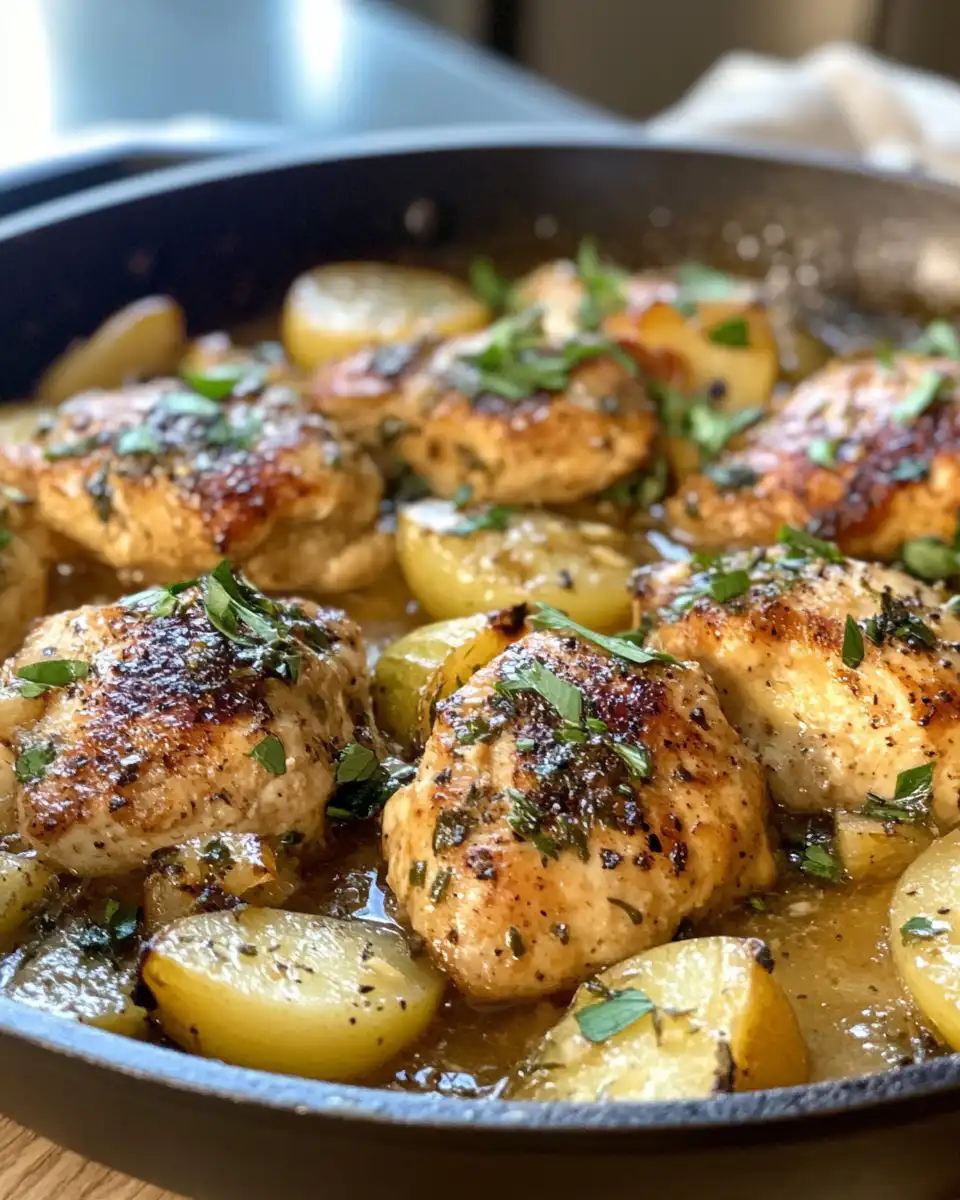 Ingredients for Apple Cider Chicken including sliced apples, olive oil, and spices