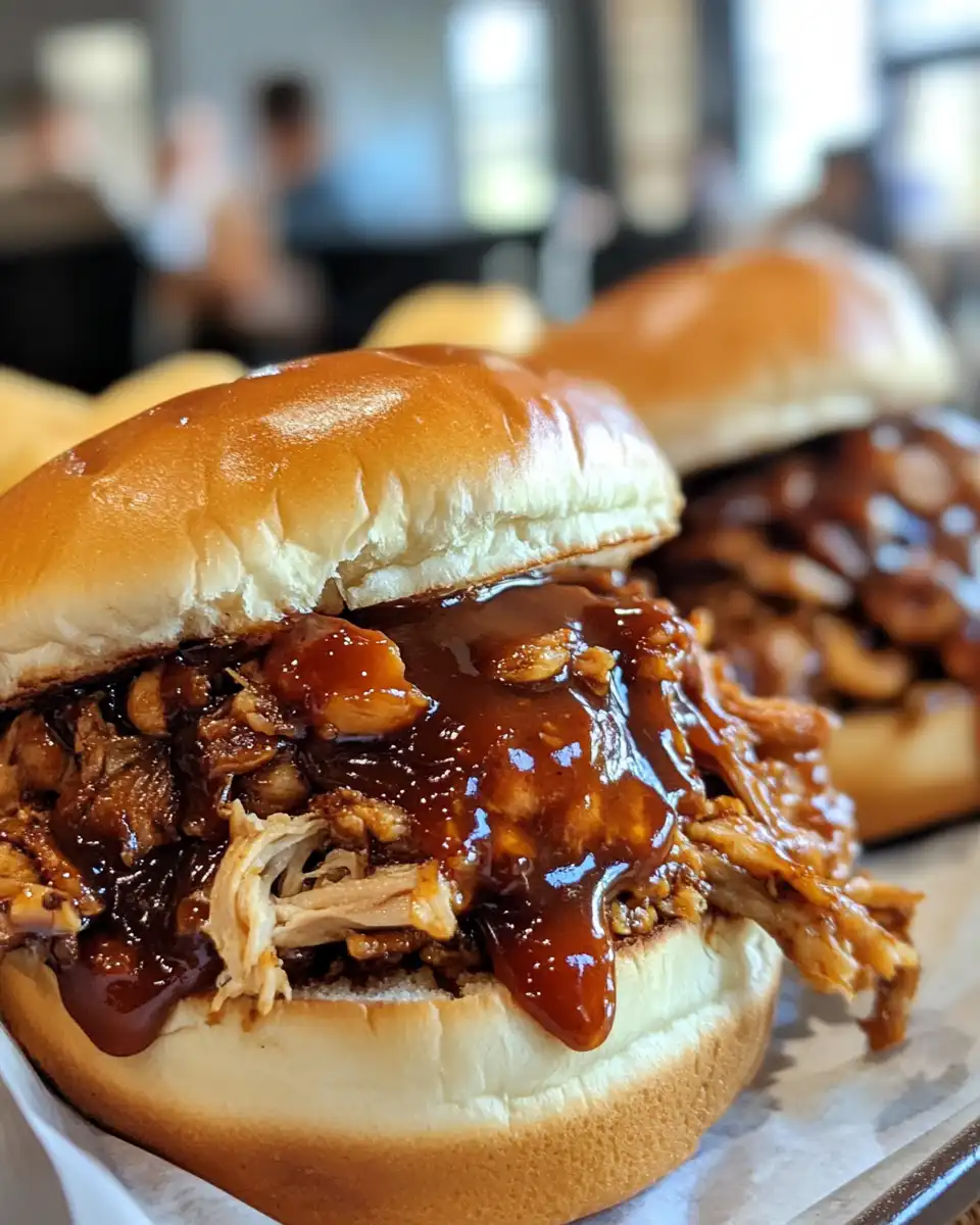 Ingredients and spices for BBQ pulled chicken sandwich preparation