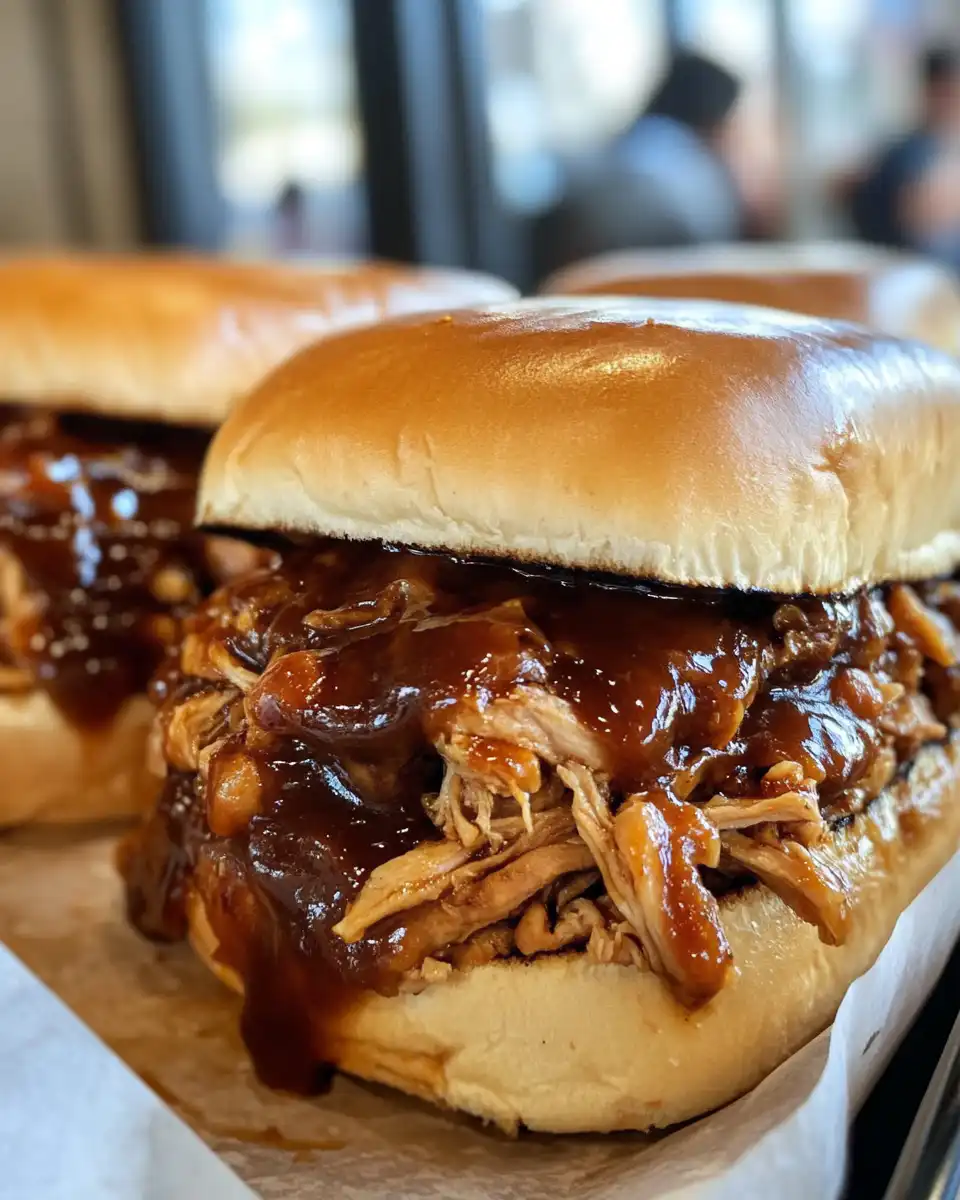 BBQ pulled chicken sandwich with smoky spicy aroma
