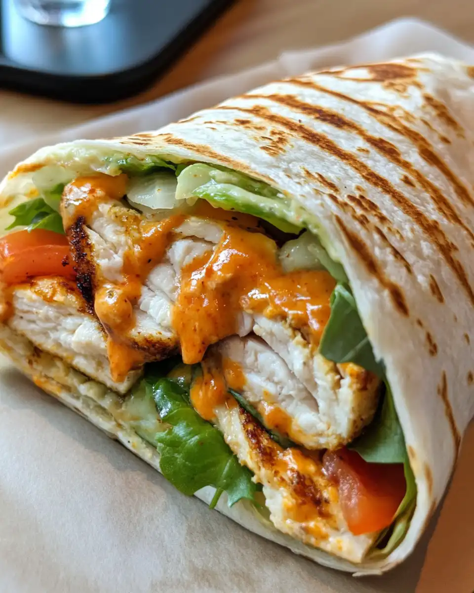 Buffalo chicken wrap steaming fresh and ready to eat