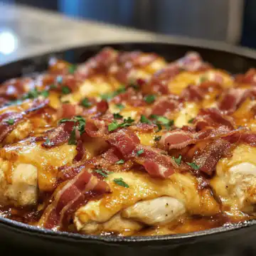Cheesy Bacon BBQ Chicken taken with iphone 15 pro max --iw 2 --ar 4:5 --v 6.1 --raw