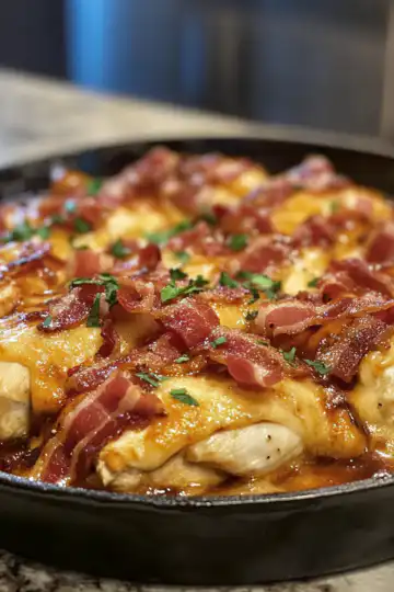 Cheesy Bacon BBQ Chicken taken with iphone 15 pro max --iw 2 --ar 4:5 --v 6.1 --raw