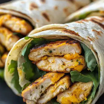Cheesy Garlic Chicken Wraps with Golden Garlic Butter taken with iphone 15 pro max --iw 2 --ar 4:5 --v 6.1 --raw