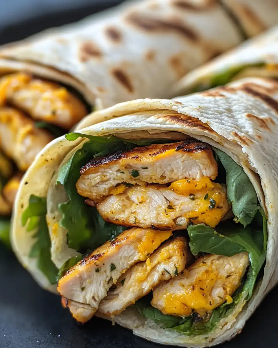 Cheesy garlic chicken wraps with golden garlic butter cooking in pan