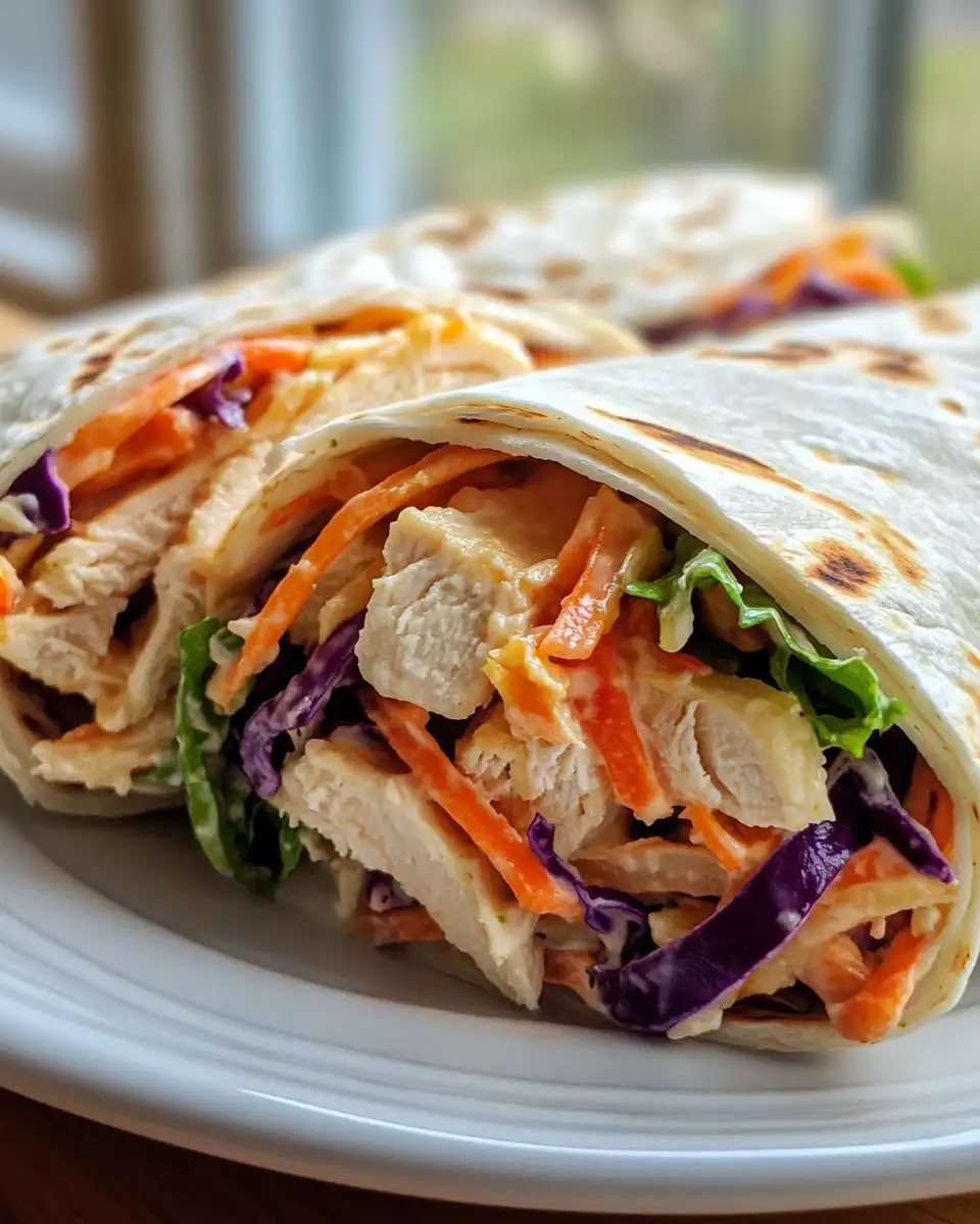 Chicken and apple slaw lettuce wraps fresh and ready to eat