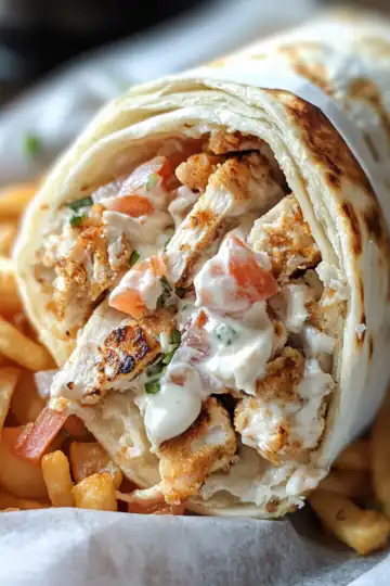 Chicken Gyro Wrap taken with iphone 15 pro max --iw 2 --ar 4:5 --v 6.1 --raw