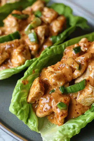 Chicken Lettuce Wraps with Sunflower Butter Sauce taken with iphone 15 pro max --iw 2 --ar 4:5 --v 6.1 --raw