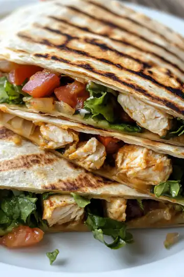 Chicken Quesadilla Crunch Wrap taken with iphone 15 pro max --iw 2 --ar 4:5 --v 6.1 --raw