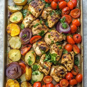 Chicken Shawarma Sheet Pan Dinner taken with iphone 15 pro max --iw 2 --ar 4:5 --v 6.1 --raw