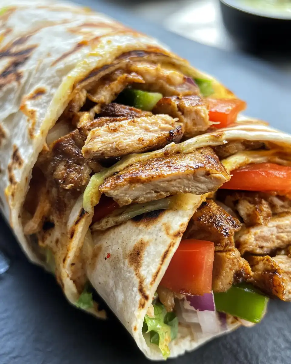 Ingredients for chicken shawarma wrap laid out fresh