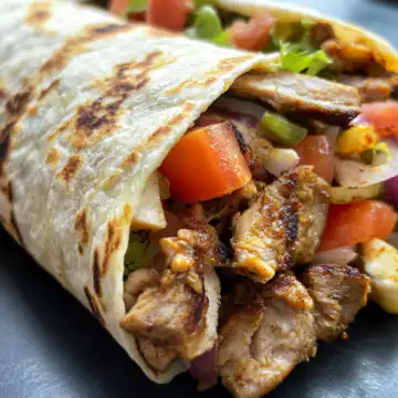 Chicken Shawarma Wrap taken with iphone 15 pro max --iw 2 --ar 4:5 --v 6.1 --raw