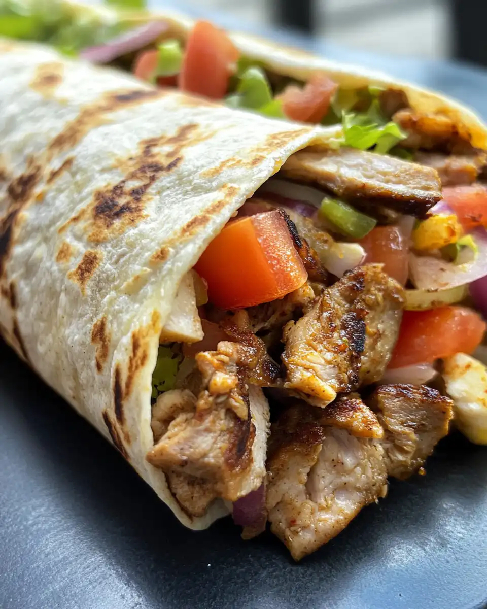 Chicken shawarma wrap in the pressure cooker cooking stage