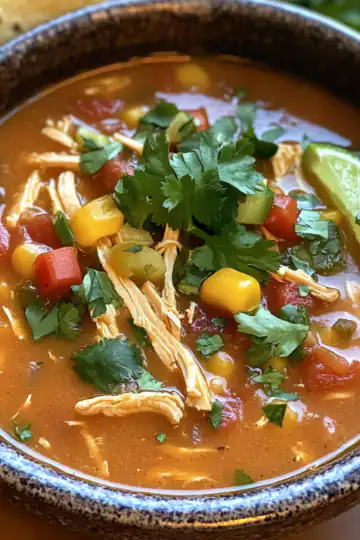 Chicken Tortilla Soup taken with iphone 15 pro max --iw 2 --ar 4:5 --v 6.1 --raw