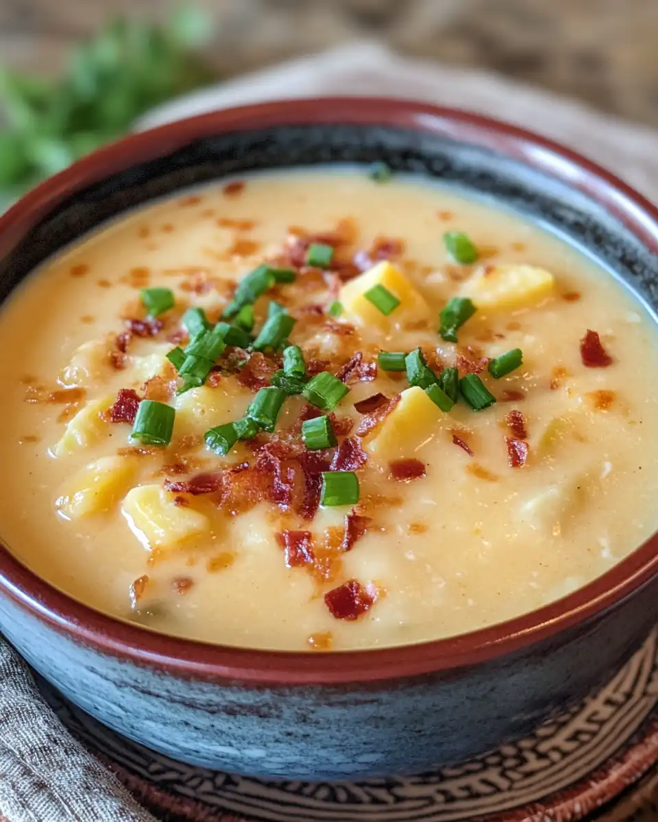 Ingredients of baked potato soup including potatoes, bacon, onion, cheese, and cream