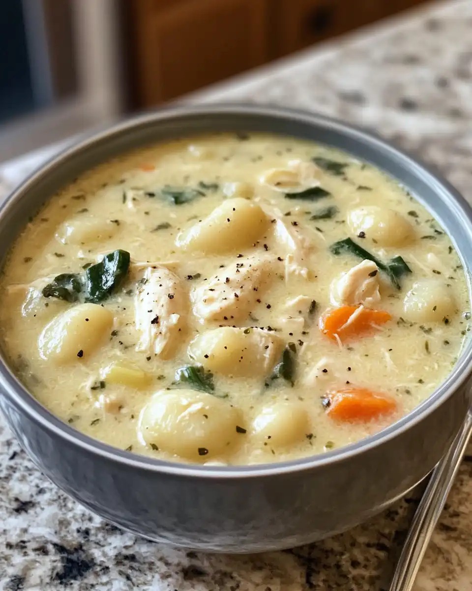 Pressure cooker ingredients for creamy chicken and gnocchi soup laid out