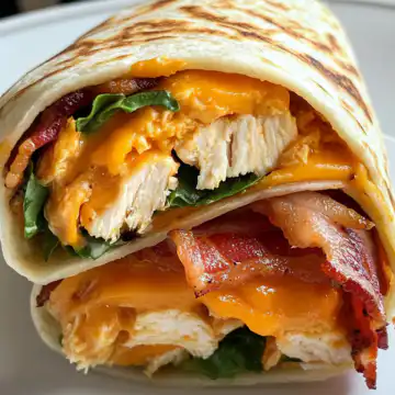 Crunchy Bacon Chicken Ranch Wrap with Cheddar taken with iphone 15 pro max --iw 2 --ar 4:5 --v 6.1 --raw