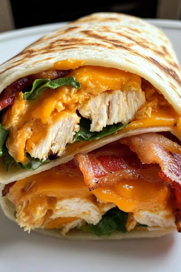 Crunchy Bacon Chicken Ranch Wrap with Cheddar taken with iphone 15 pro max --iw 2 --ar 4:5 --v 6.1 --raw