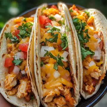 Double Decker Cheesy Chicken Tacos taken with iphone 15 pro max --iw 2 --ar 4:5 --v 6.1 --raw