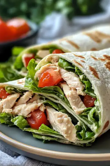 Easy Chicken Caesar Wrap taken with iphone 15 pro max --iw 2 --ar 4:5 --v 6.1 --raw