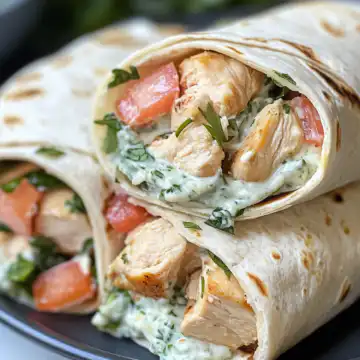 Easy Chicken Tzatziki Wraps taken with iphone 15 pro max --iw 2 --ar 4:5 --v 6.1 --raw