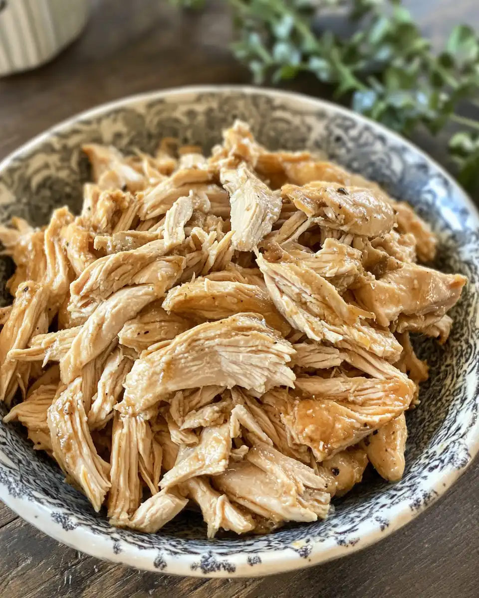 Ingredients in bowls for pressure cooker shredded chicken