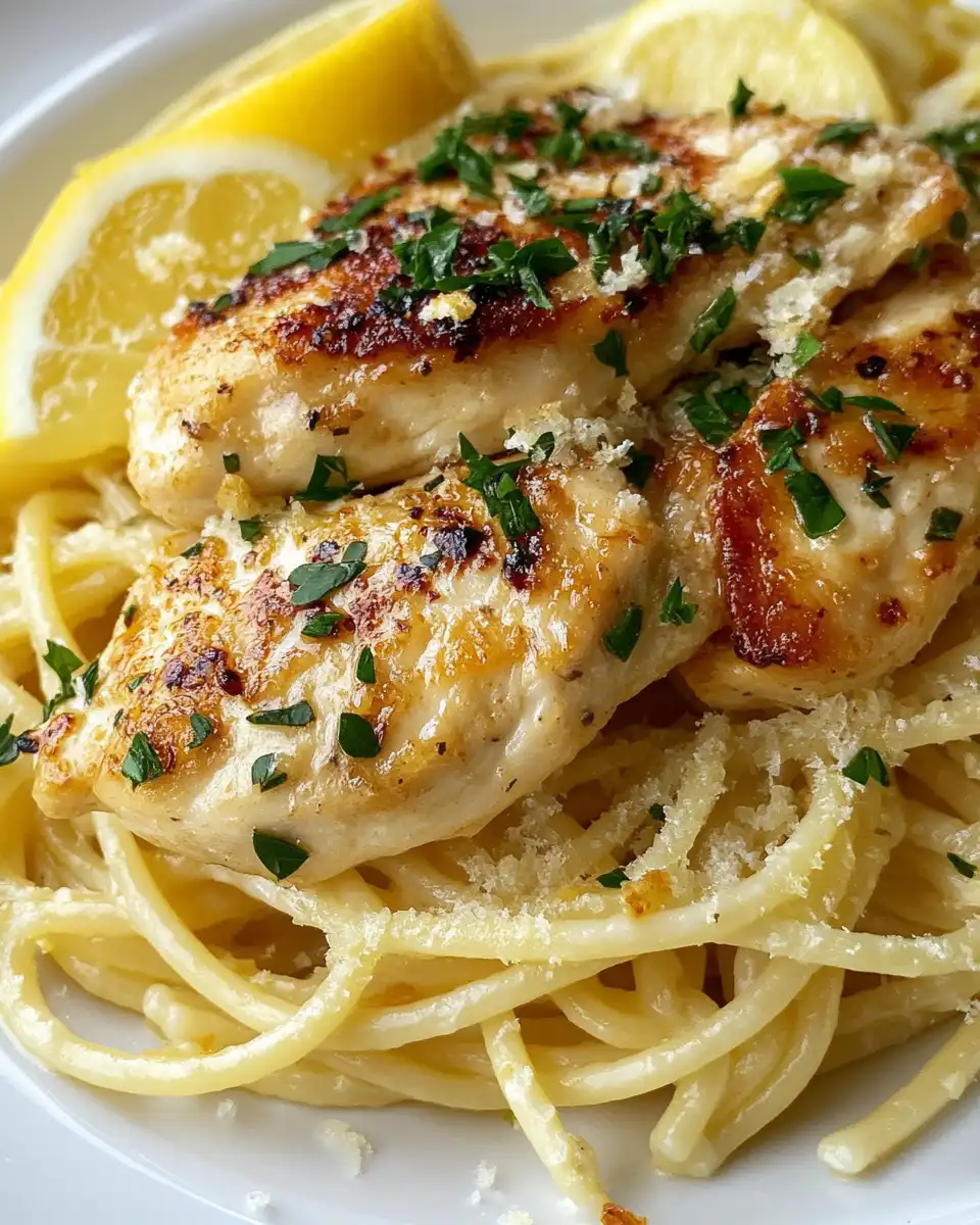Ingredients for garlic butter chicken with lemon parmesan pasta laid out
