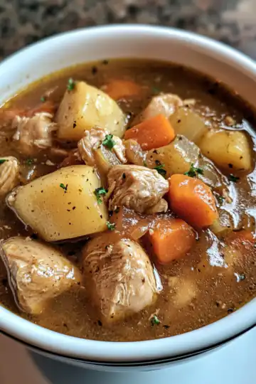 Grandmas Chicken Stew taken with iphone 15 pro max --iw 2 --ar 4:5 --v 6.1 --raw