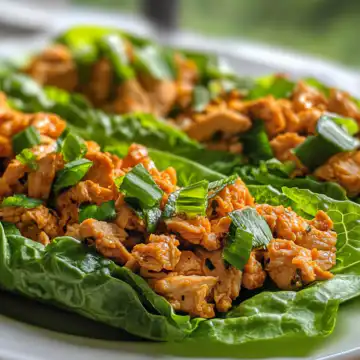 Healthy Chicken Lettuce Wraps taken with iphone 15 pro max --iw 2 --ar 4:5 --v 6.1 --raw